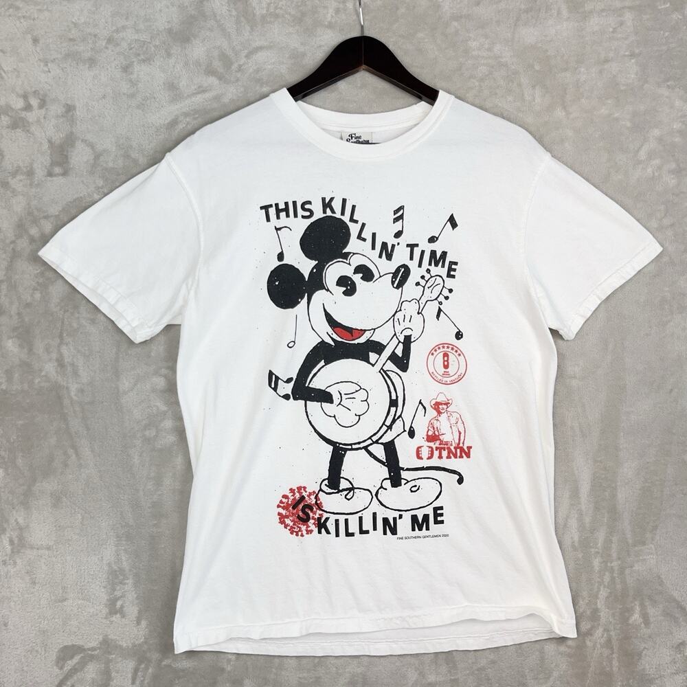 Fine Southern Gentlemen Mickey Mouse T Shirt Men's Med Banjo Streetwear Indie